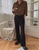 Eden One-Tuck Semi Bootcut Slacks