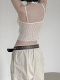 Lace Patchwork Strap Sleeveless