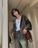 Deep L Washing Beige Hood Denim Jacket