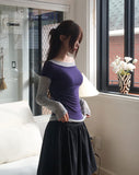 Lizzy Two Tone Layered Tencel Long Sleeve