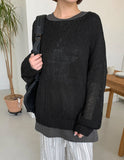 Itnewa Summer Color Net Long Sleeve Knit