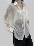 Wilbeu Choker See-Through Shirt