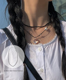 Zia Black Ball Choker Necklace