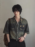 Duke Damage Washed Denim Short Sleeve Shirt