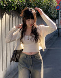 Habu Punching Sleeveless Cardigan Set