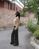 [Belt set] Syoti low rise cut pocket wide bootcut cotton pants