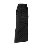 Layered Draped Jersey Maxi Skirt