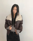 Bning Fleece Collar High Neck Leather Mustang Jumper