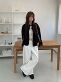 Beck Cut Line Wide Cotton Pants