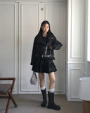 Syonti Overfit Belt Fleece Suede Mustang