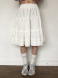 Eto Frill Tiered Banding Midi Skirt