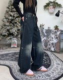Rosa Balloon Washing Cut Denim Pants