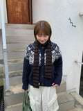 Minkant Stripe Knit Muffler
