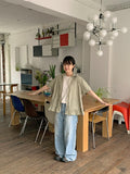 Kuhaka carpender washed light blue wide denim pants