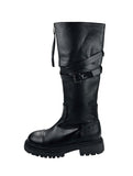 Zipper Flip Buckle Boots