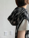 [unisex] Melpo Summer Check Hood Vest