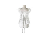 Ayu Dot Button Pintuck Blouse