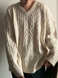 Cinnamon Cable V-neck knit