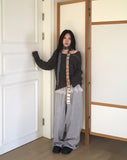 [Fleece Lining] Koha Chiffon Lace Layered Two-Way Sweatpants