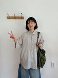 [unisex] Dillon Seersucker Check Over Short Sleeve Shirt