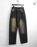 Rossen Washing Denim Long Wide Pants