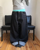 Odin Roll-Up Raw Denim Wide Pants