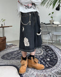 Eco Damage Bermuda Denim Pants