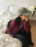 [MADE] Podil Linen Roll Oversized Fit Checkered Long Sleeve Shirt