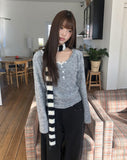 Tomin Stripe Color Matching Knit Muffler