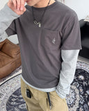 The N Embroidered Pocket Layered Tee