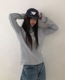 Bre High Neck Waffle Warmer Hooded Long Sleeve T-Shirt