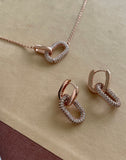 Double ring cubic earring