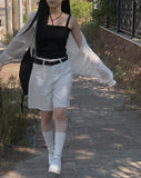 Wish Hood String Summer Cardigan Shirt