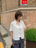 Peng Summer Seersucker Stripe Short Sleeve Shirt