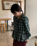 Tunda frill check blouse