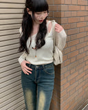 Ruffie Bootcut Seawashing Denim Pants