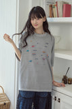 Dino Stitch Embroidered Pigment Short Sleeve Tee