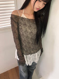 Haju Lace Layered Long Halter Sleeveless