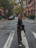 Slim Silhouette Basic U-neck Long-sleeved