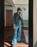Crying western crop denim jacket