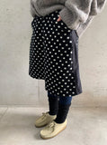 Bokyua brushed dot fleece banding midi skirt