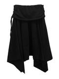 Folding Unbalanced Flare Midi Skirt