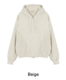 Hid Pigment Curved Hooded Zip-Up