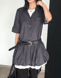 Somel Double Layered Short Sleeve Mini Shirt One Piece