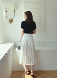Rael Cable Color Matching Open Collar Knit
