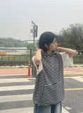 [unisex] Foremt Stripe Over Hood Vest