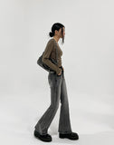 Pale brush bootcut denim pants