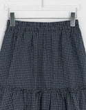 Betel Layered Check Midi Skirt
