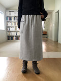 Nick Zipper Bun Pocket Pile Brushed Long Skirt