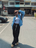 Floy One-Tuck Raw Wide Pants